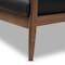 Baxton Studio Venza Walnut Wood Black Faux Leather 3-Piece Livingroom Set 140-7552-7553-7554 - alternate 3
